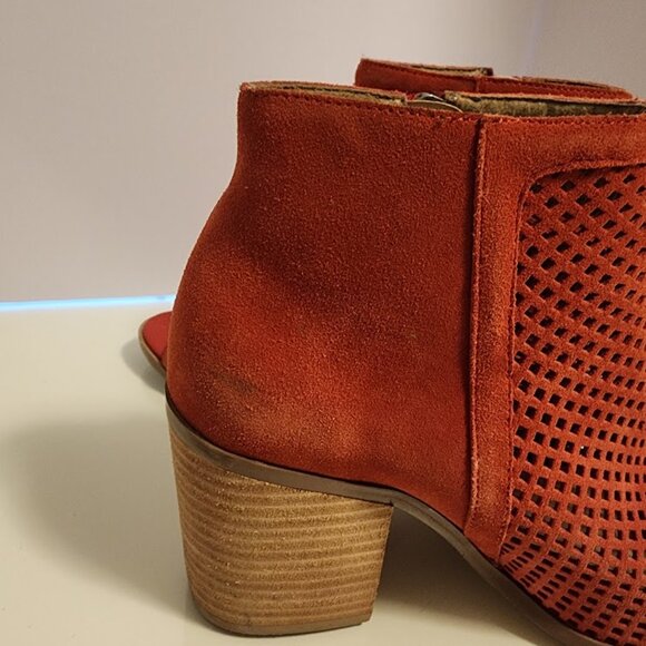 Sole Society Orange Open Toe Suede Booties - Picture 10 of 10